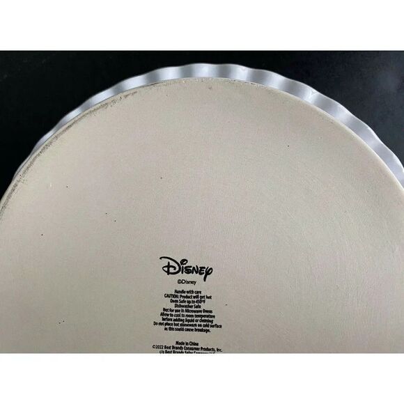 DISNEY MICKEY MINNIE MOUSE VAlentine’s PIE DISH BOWL Round 9” Ceramic New - Picture 8 of 9